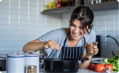 Cooks at home