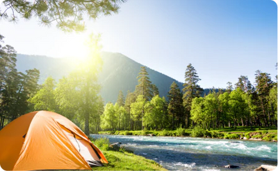 Goes camping